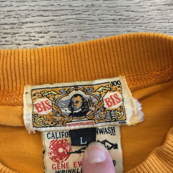 Vintage Bis Bis Gene Ewing Top California Sunwash Long Sleeve Yellow Size Large - Picture 5 of 8